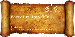 Bartalus István névjegykártya
